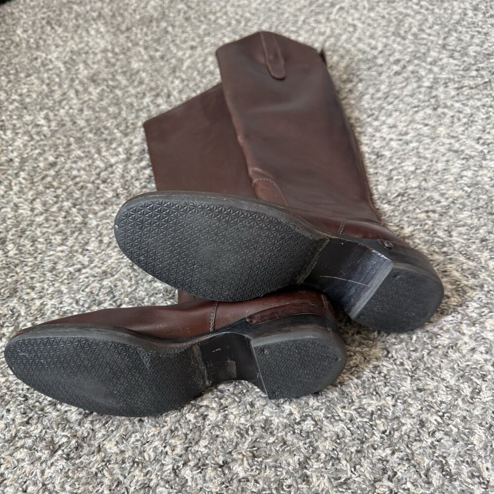 Giorgio Armani Leather Knee High Riding Boots Equestrian Brown 37.5 US 7.5 - Picture 6 of 9